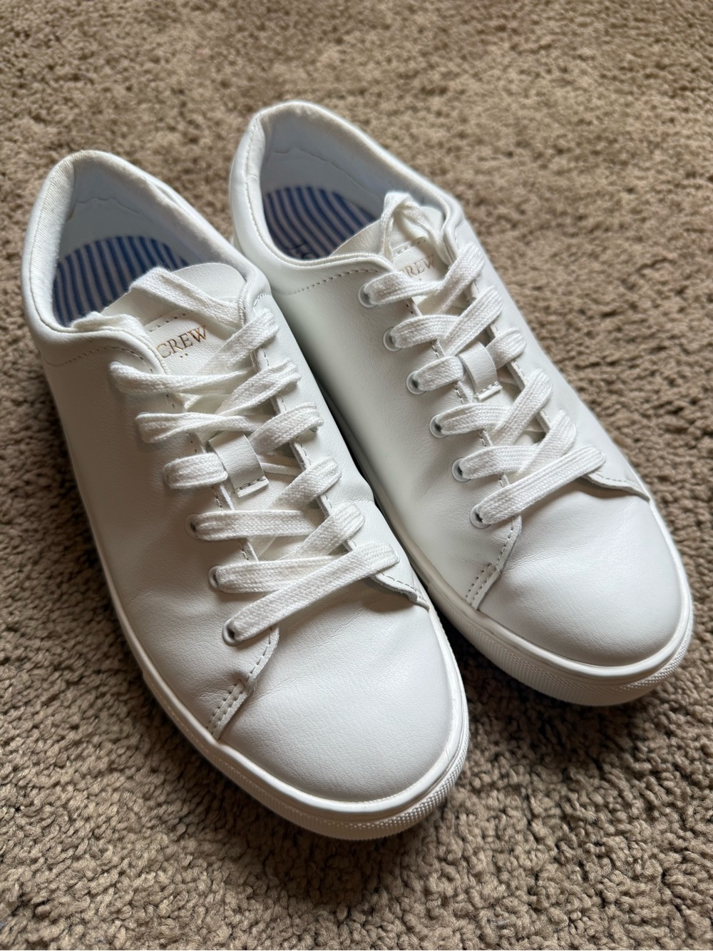 J.Crew White Lace Up Low Top Sneakers Women’s Size 8